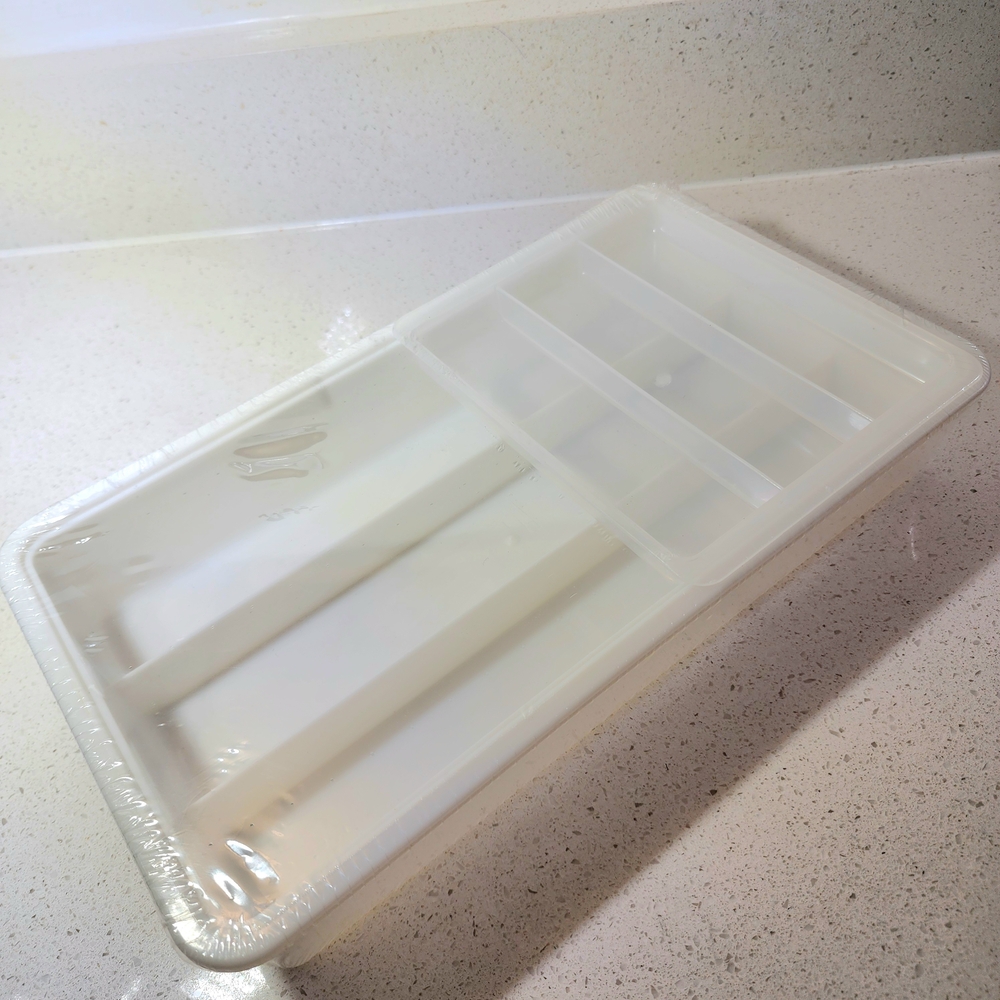 Kitchen Drawer Organizer Dividers With Sliding 2-Tier Small Tray. New